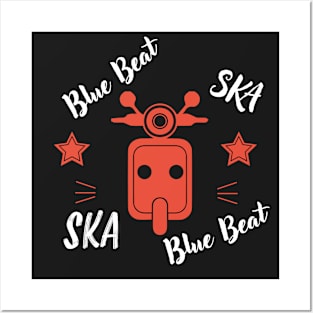 Blue Beat Ska Scooter Posters and Art